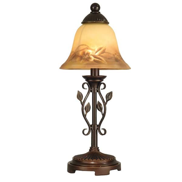 Dale Tiffany 16.75 in. Leaf Vine Hand Painted Antique Golden Sand Mini Lamp