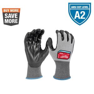 Large High Dexterity Cut 2 Resistant Polyurethane Dipped Work Gloves