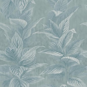 Pastel Palm Malibu Blue Vinyl Peel and Stick Wallpaper Roll (Covers 60 sq. ft.)