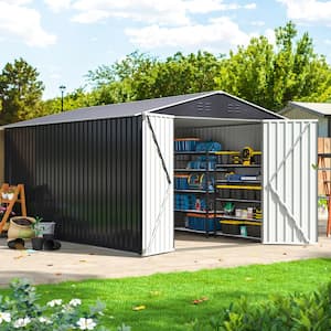 8 ft. W x 12 ft. D Metal Outdoor Storage Shed with Lockable Doors and Vents(96 sq. ft.)