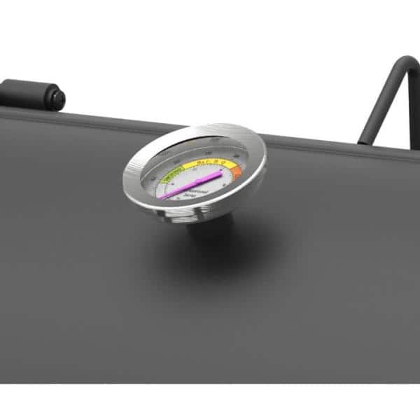 Black Steel Built-In Charcoal Grill with Smoker