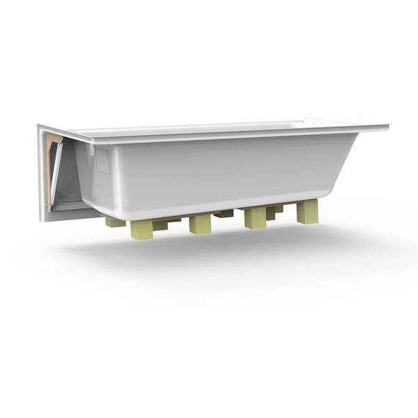 PROJECTA 60 in. x 30 in. Acrylic Right-Hand Drain Low-Profile Rectangular Alcove Whirlpool Bathtub in White PROJECTA 60 in. x 30 in. Acrylic Right-Hand Drain Low-Profile Rectangular Alcove Whirlpool Bathtub in White