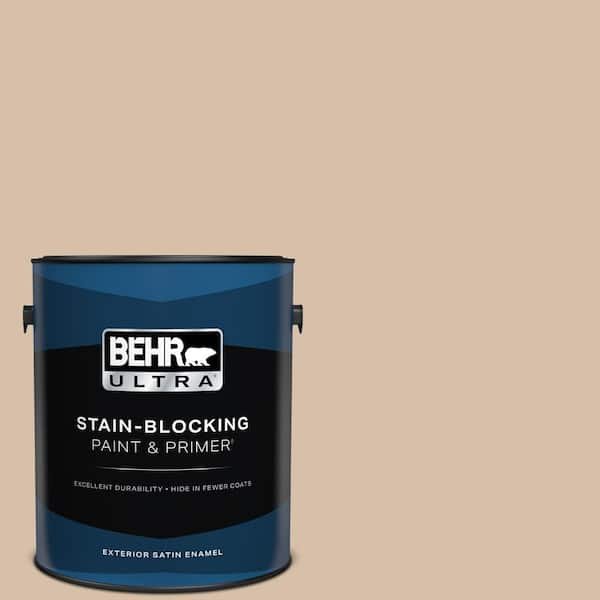 BEHR ULTRA 1 gal. #250E-3 Wild Porcini Satin Enamel Exterior Paint & Primer