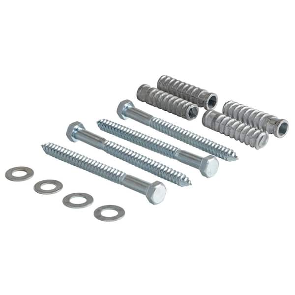 0 .75 in. W 6.375 in. H 0 .75 in. L Silver 4 Spike Concrete Hardware Kit for Car Stop