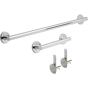36 in. Contemporary Concealed Screw Tub Area Grab Bar Set in Polished Chrome (2-Pack)