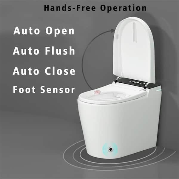 LUXSHERY Compact Smart Toilet with Bidet Seat Built-In with Auto