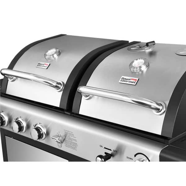 Royal Gourmet 1006810231 3-Burner Propane Gas and Charcoal Combo Grill in Black - 3