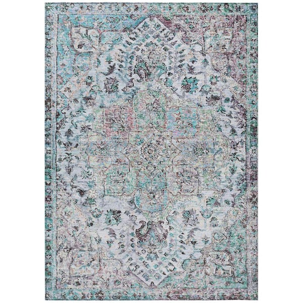Chantille Machine Washable Indoor/Outdoor Abstract ACN2138 Sky 5 ft. x 7 ft. 6 in. Area Rug