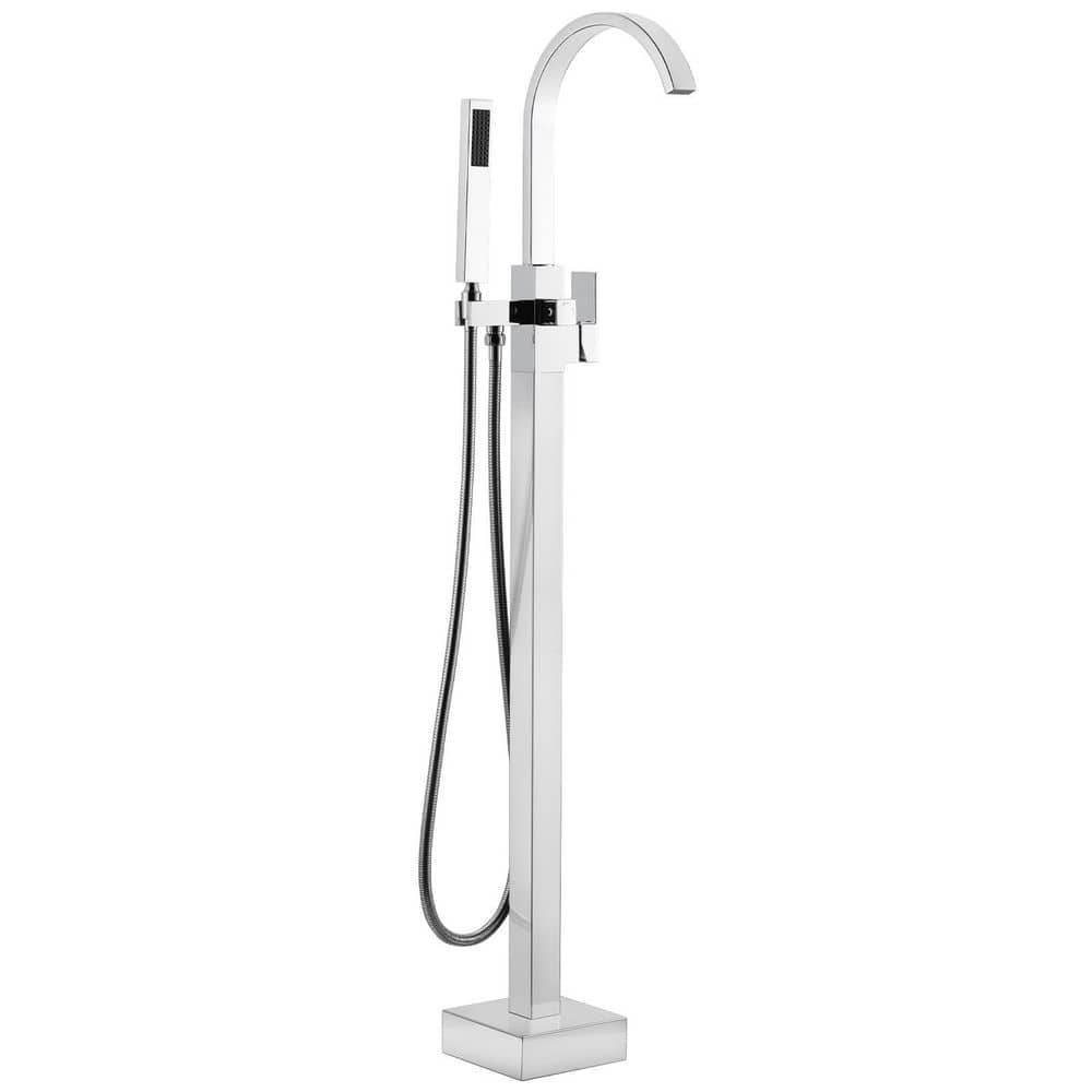 Single-Handle Freestanding Tub Faucet with Hand Shower in Polished Chrome price history on PriceWatchPro