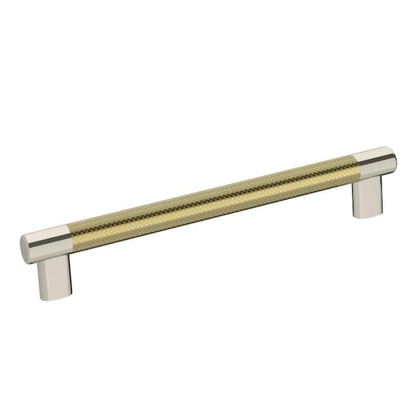 Amerock Esquire 8 in. (203mm) Modern Polished Nickel/Golden Champagne Bar Cabinet Pull