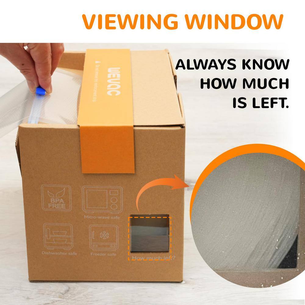 6'' x 150' White Plastic Vacuum Seal Roll Keeper with Cutter