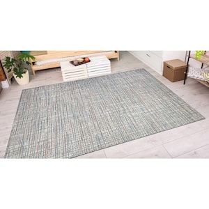 Cape Falmouth Ivory-Coral 8 ft. x 11 ft. Indoor/Outdoor Area Rug