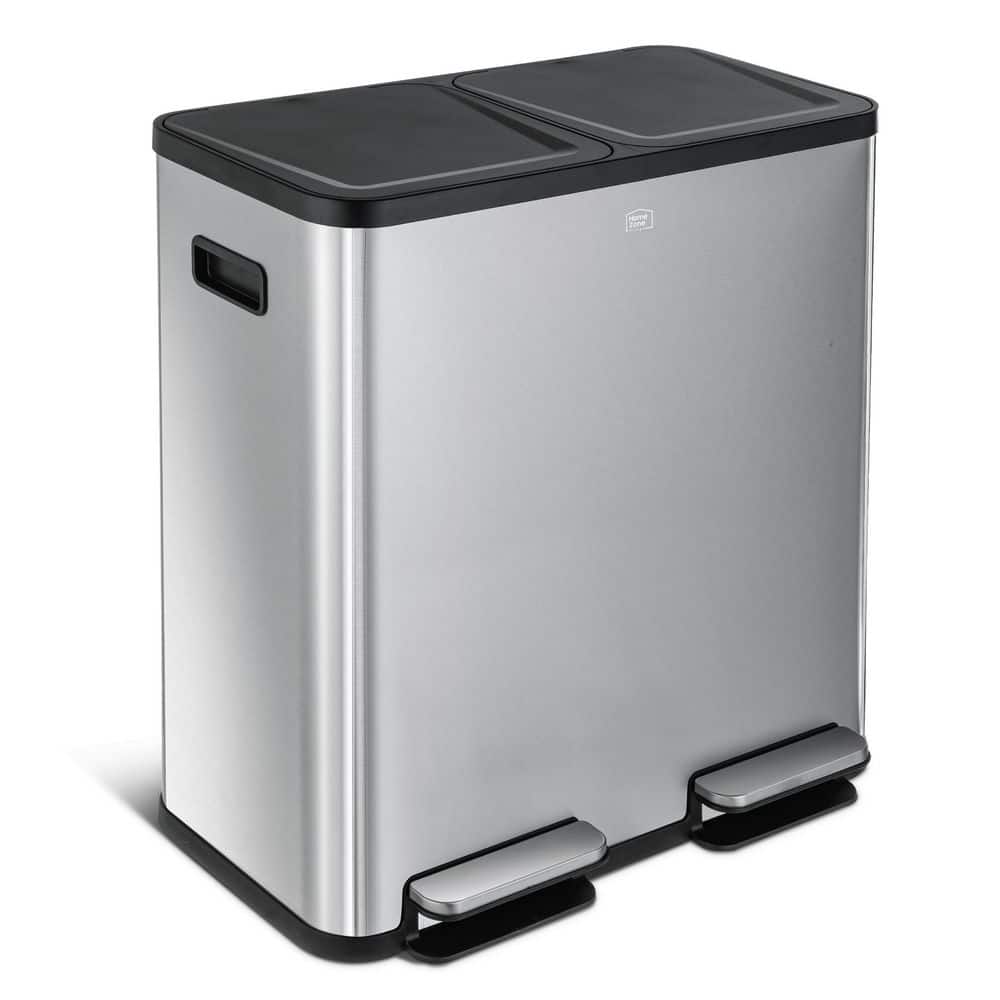 Home Zone Living 21 Gal. Large Stainless Steel Dual Compartment