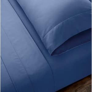 500 Thread Count Egyptian Cotton Sateen Midnight Blue Standard Pillowcase (Set of 2)