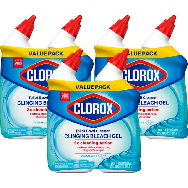 24 oz. Ocean Mist Toilet Bowl Cleaner Clinging Bleach Gel (3-Pack) (2-Count)