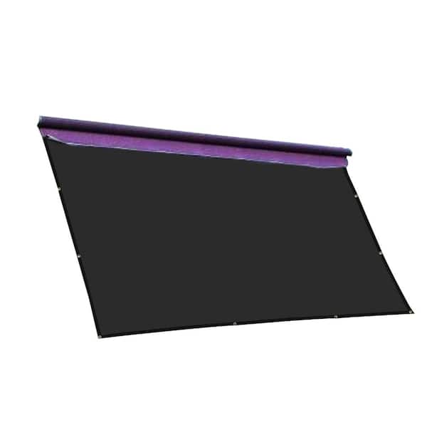 Shatex 8 ft. x 12 ft. RV Awning Privacy Screen Shade Panel Kit Sunblock Shade Drop, Black