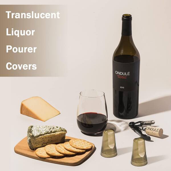Wudkey 36-Piece Champagne Translucent Silicone Liquor Bottle Pour Spout Covers, Universal Dust-Proof Caps for Bars Homes