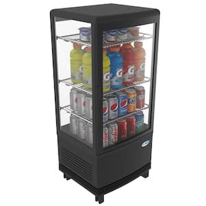 16 in. W 3 cu. Ft. Countertop Commercial Refrigerator Glass Display Beverage Cooler in Black
