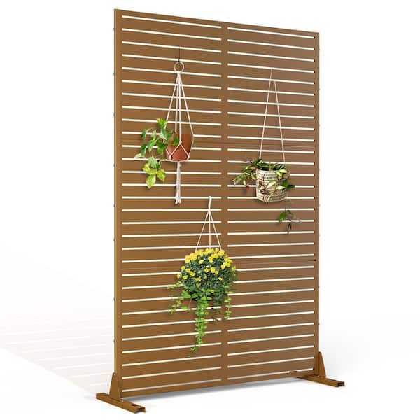 72 in. H x 47in. W Metal Privacy Screen for Deck Patio Balcony Garden, Freestanding Decorative Privacy Screen and Panels