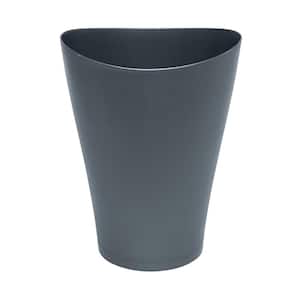 Plastic Small 2.5 Gal. Vanity Waste Basket for Home Bathroom and Office Use in Gunmetal Blue