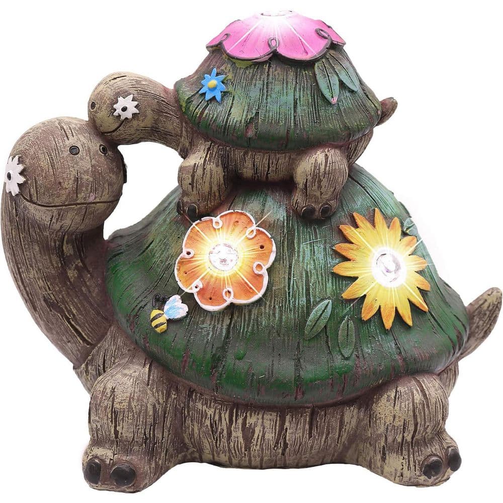 Resin Solar Turtle Garden Statue