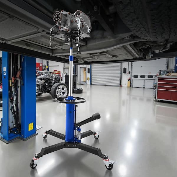 Hydraulic Transmission Jack, 1322 lbs. Capacity, Telescoping with Foot Pedal, 34.6-69.3 in. High, Garage/Shop Hoist