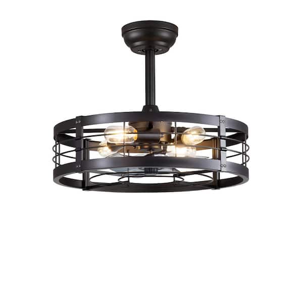 20 in. Black Standard Flush Mount Indoor/Outdoor Ceiling Fan with Light Remote 6-Speeds Reversible DC Motor Bedroom