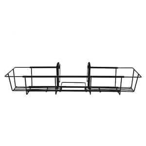 24 in. Adjustable and Expandable Black Flower Box Holder