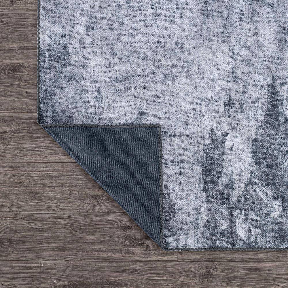 Gray Abstract Flat Woven Machine Washable Area Rug