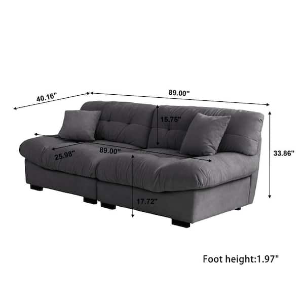 Magic Home 89 in. Armless Loveseat Modular 2-Piece