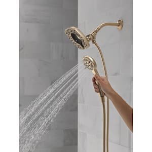 In2ition 4-Spray Dual Wall Mount Fixed and Handheld Showerhead 1.75 GPM in Champagne Bronze