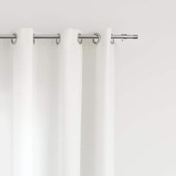 48 in. - 86 in. Single Curtain Rod in Ellis Satin Nickel with Finial