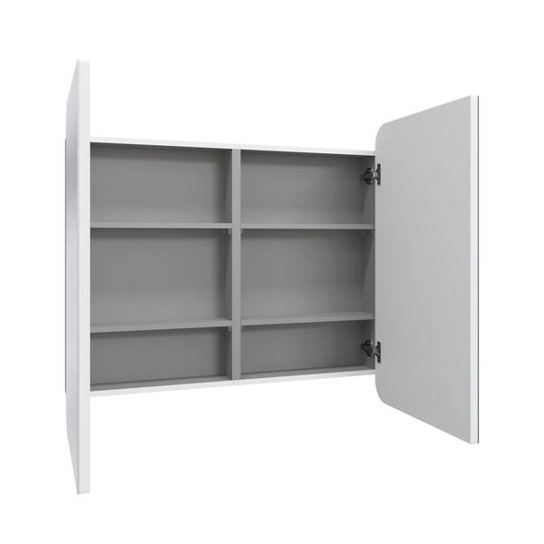 Ezri 36 in. W x 32 in. H x 4.75 in. D White Recessed Medicine Cabinet with Mirror