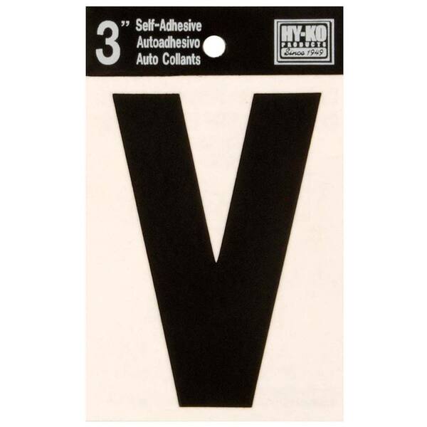 HY-KO 3 in. Self-Adhesive Vinyl Letter V