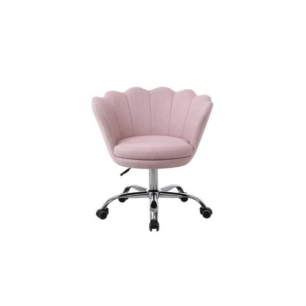 Homefun Pink Linen Fabric Swivel Homeoffice Height Adjustable Task Chair With 360 Castor Wheels Hfhdsn 809pk The Home Depot