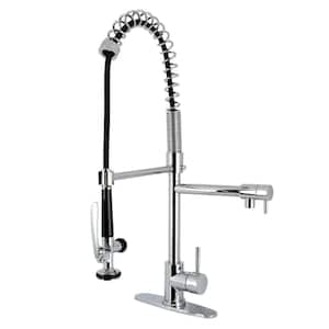 Concord Single Handle Deck Mount Pre-Rinse Pull Down Sprayer Kitchen Faucet in Polished Chrome
