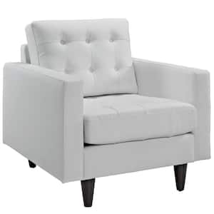 Empress Bonded Leather Armchair in White