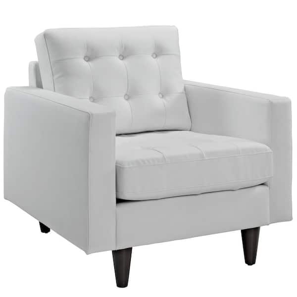 MODWAY Empress Bonded Leather Armchair in White