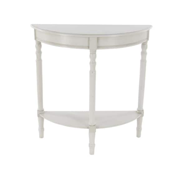 Litton Lane 32 in. Grey Half Moon Wood Traditional Console Table 96328