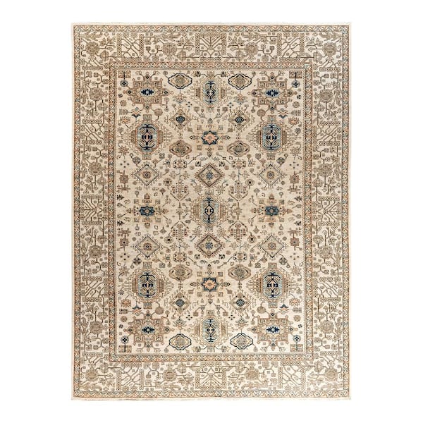 Solo Rugs Serapi Beige 9 ft. x 12 ft. Tribal Wool Indoor Area Rug