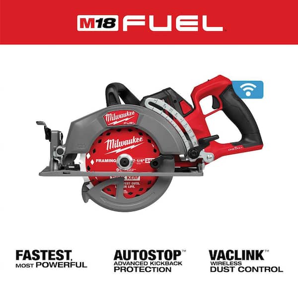 M18 FUEL ONE-KEY 18V Lithium-Ion Cordless 7-1/4 in. Rear Handle Circular Saw Kit w/FORGE 12.0 Ah Battery & Rapid Charger