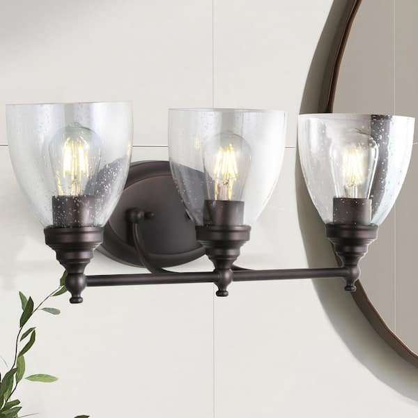 Marais 22.5 in. 3-Light Metal/Glass Oil Rubbed Bronze LED Wall Sconce