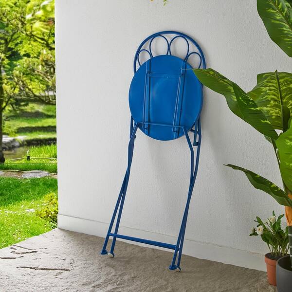 Glitzhome Set of 3 Outdoor Metal and Ceramic Tile Folding