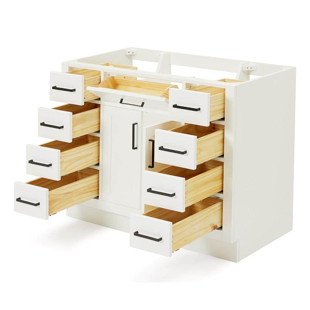 42'' White Wood Freestanding Single Bathroom Vanity Base
