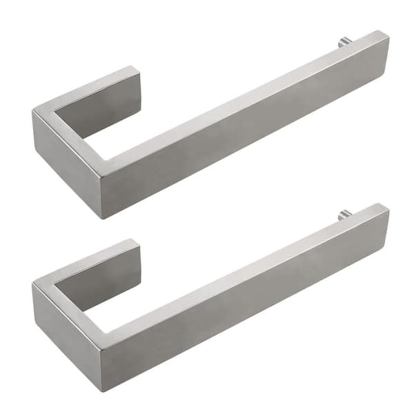 Bathroom 9 in. Wall Mounted Towel Bar Heavy-Duty Hand Towel Holder in Brushed Nickel (2-Piece)