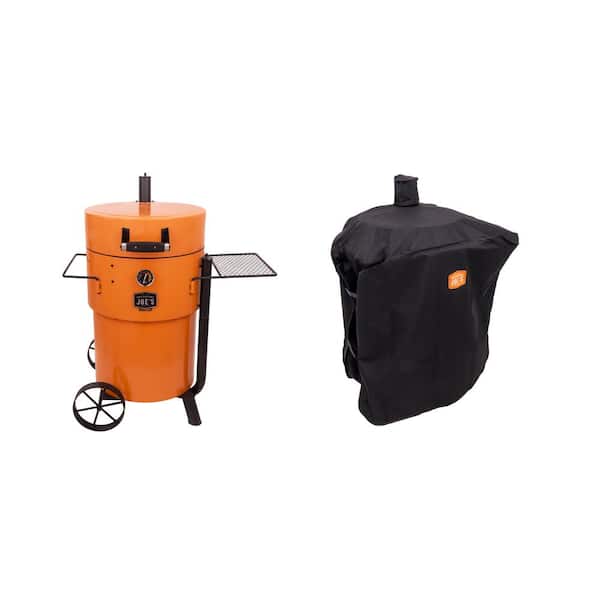 OKLAHOMA JOE'S Bronco 284 sq. in. Drum Charcoal Smoker and Grill in Orange with Cover