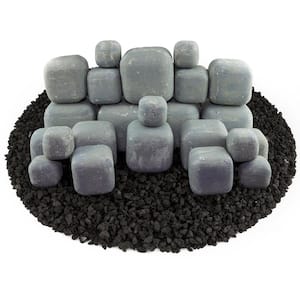 Light Gray Ceramic Fire Squares Mixed Other Fire Pit and Fireplace Outdoor Heating Accessory (23-Pack)
