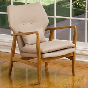 Haddie Beige Fabric Upholstered Club Chair