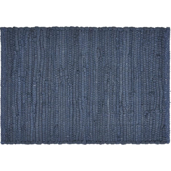 LR Home Coast Solid 19 in. x 13 in. Deep Blue Cotton Placemats (Set of 4)