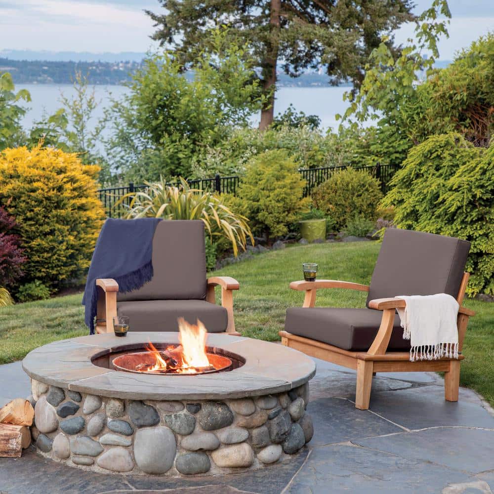Dark Taupe Water-Resistant Outdoor Lounge Chair Back Cushion